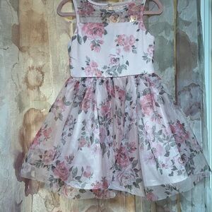 Elegant Floral Kids Dress in Pink